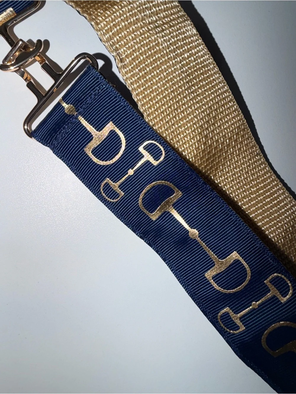 Navy and Gold Horsebit Strap